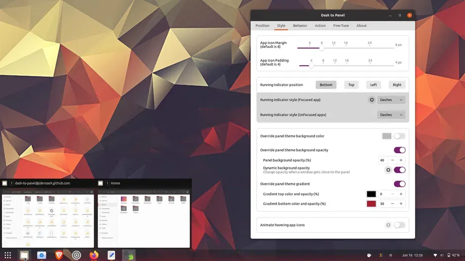 Dash to Panel para GNOME 40