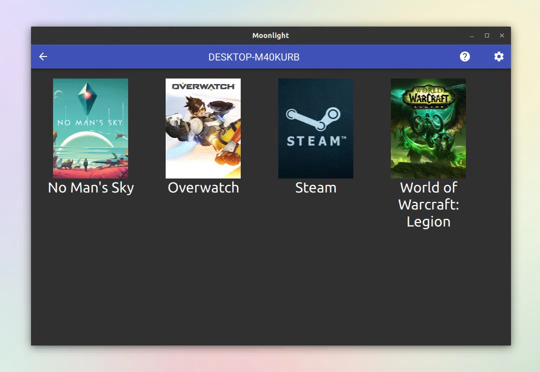 Aplicativo de desktop Moonlight Game Streaming Qt