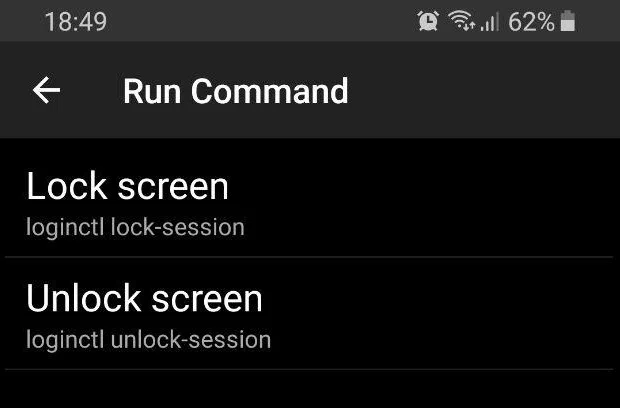 Tela de bloqueio/desbloqueio do KDE Connect Android