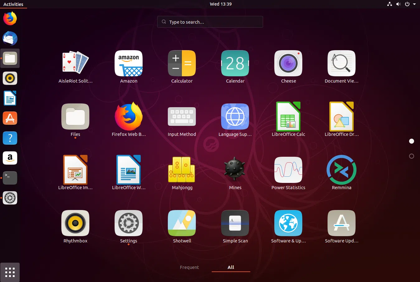 Captura de tela do tema Ubuntu 18.10 Yaru Gnome Shell