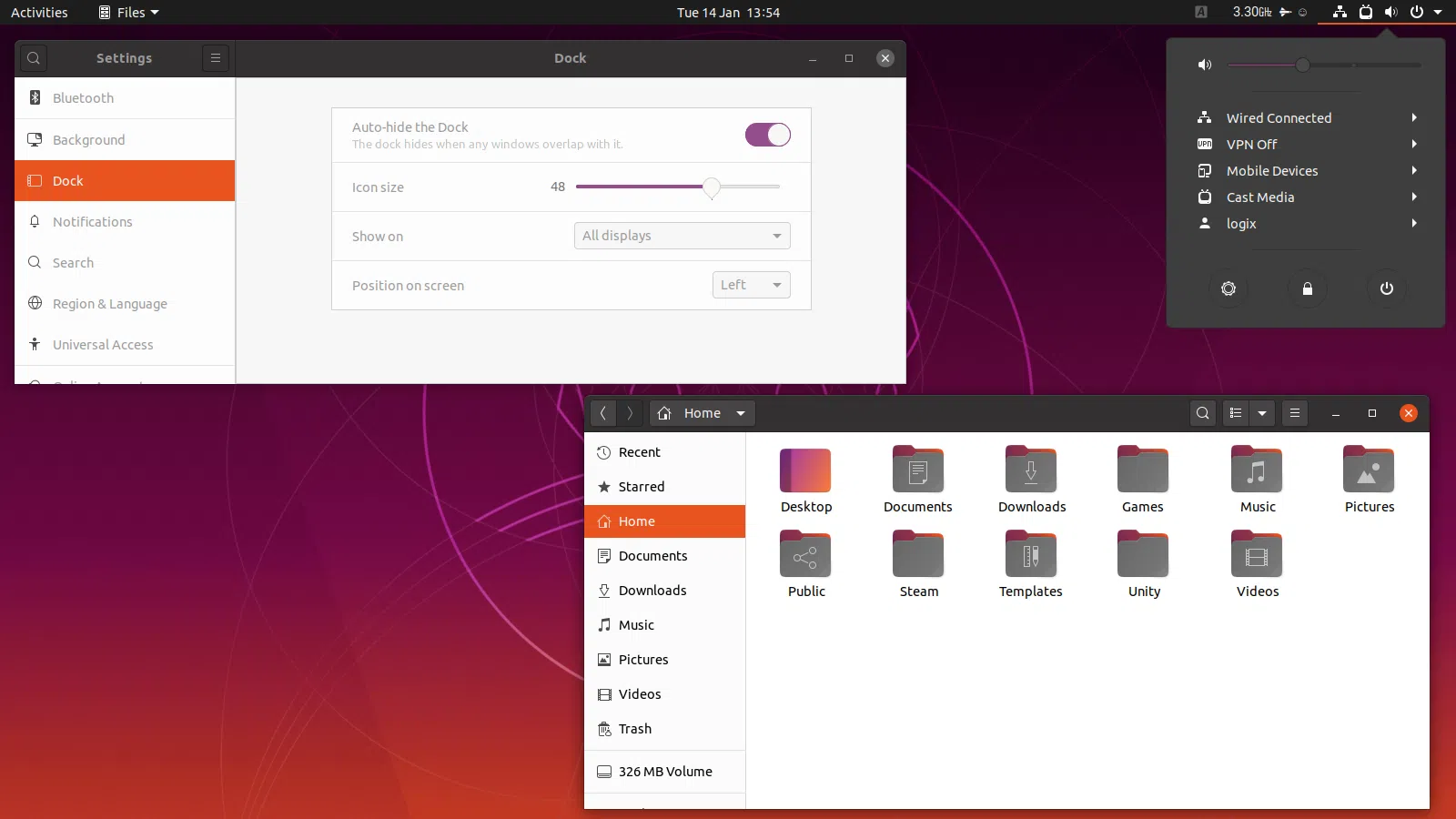 Ícones da pasta de atualização de berinjela do tema Ubuntu Yaru