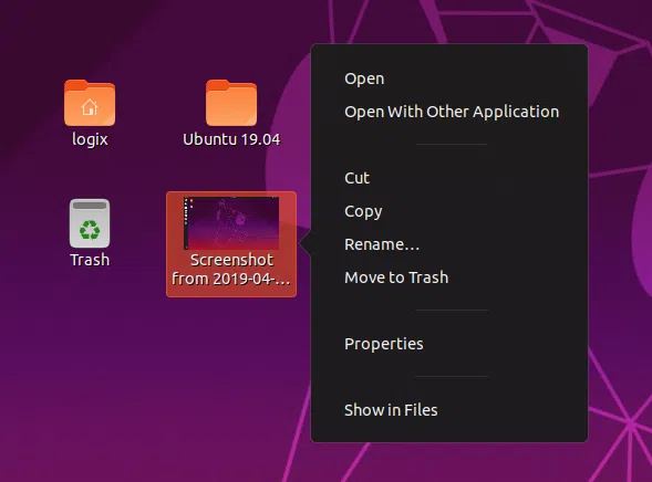 A extensão de ícones da área de trabalho é usada por padrão no Ubuntu 19.04 (Disco Dingo)
