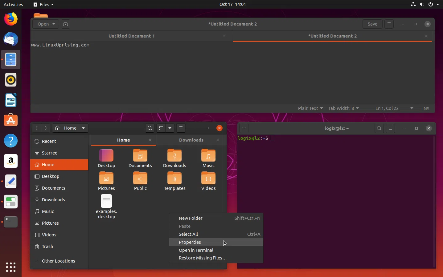 Tema escuro do Ubuntu 19.10