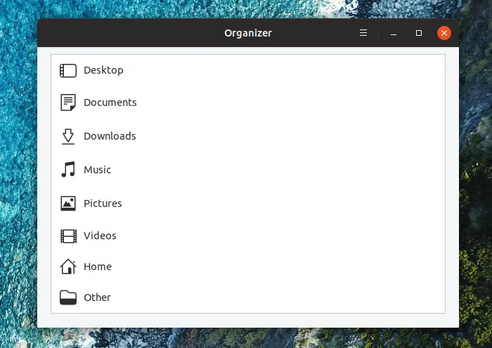 Aplicativo Organizer GTK