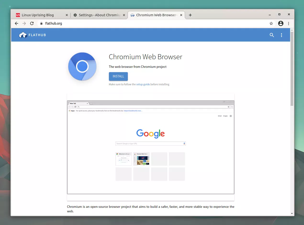 Chromium web browser flathub