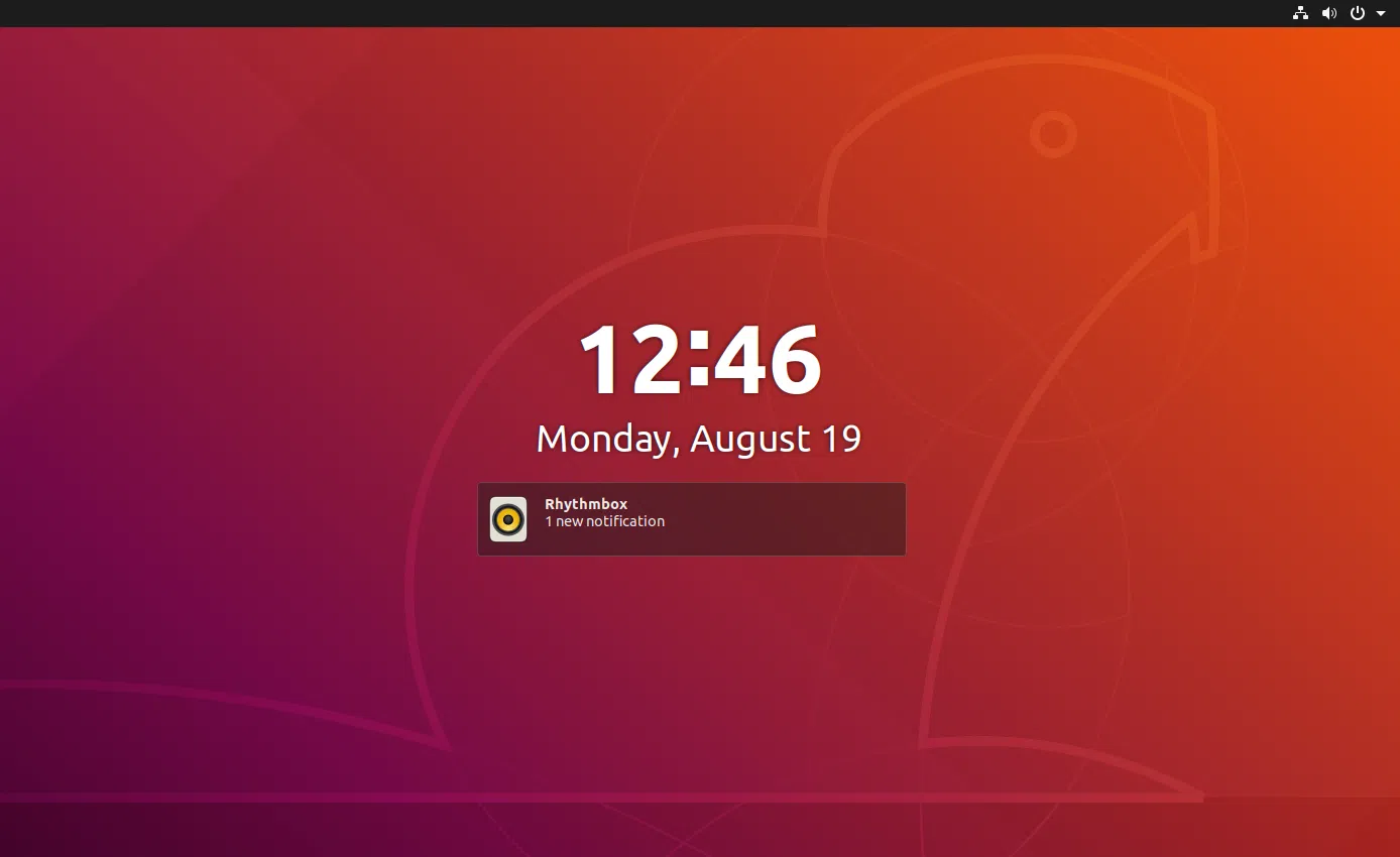 Tela de bloqueio do Ubuntu 18.04