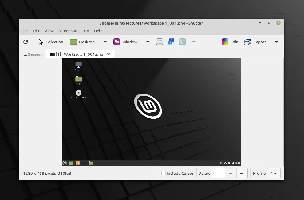 Ferramenta Shutter GTK3
