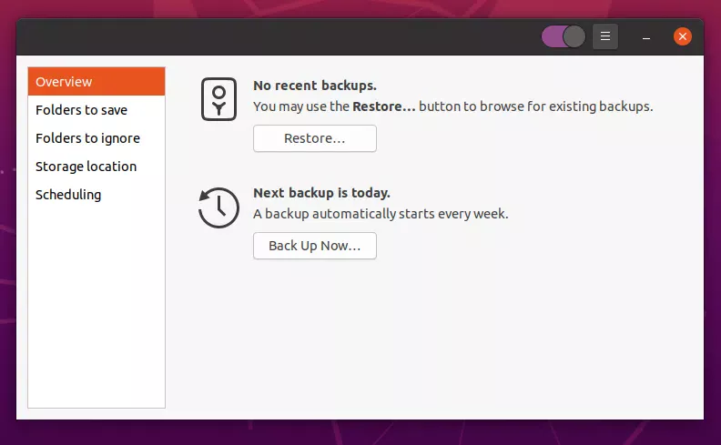 Backup Deja Dup