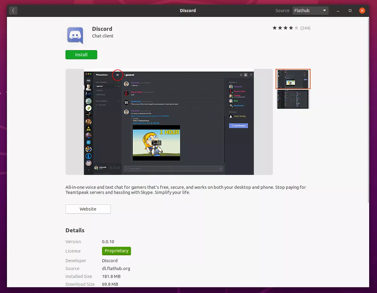 GNOME Software flatpak flathub Ubuntu 20.04