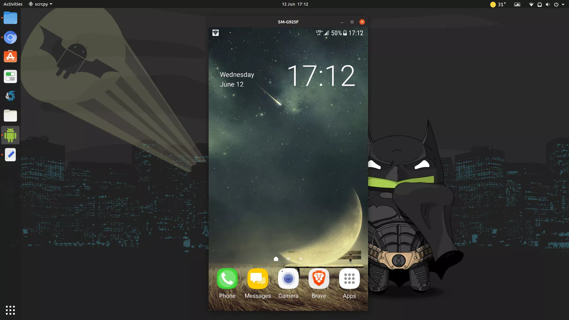 scrcpy 1.9 Android no desktop Linux