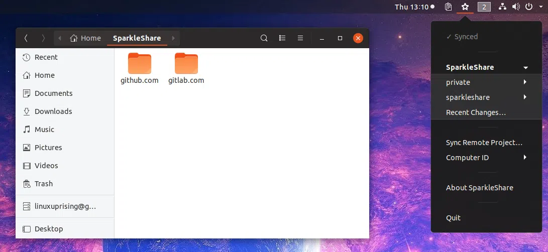 Indicador SparkleShare