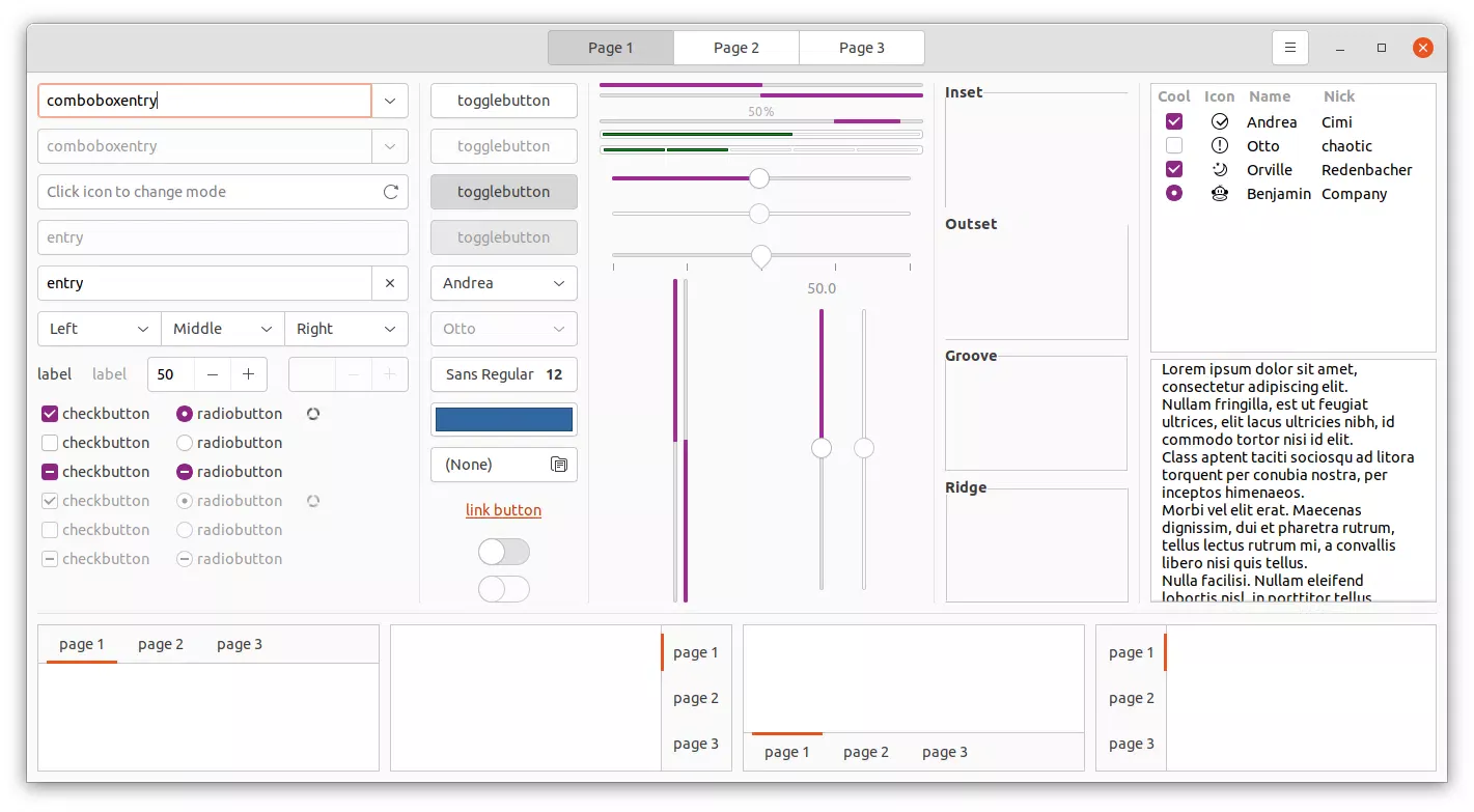 Ubuntu Yaru tema aubergine