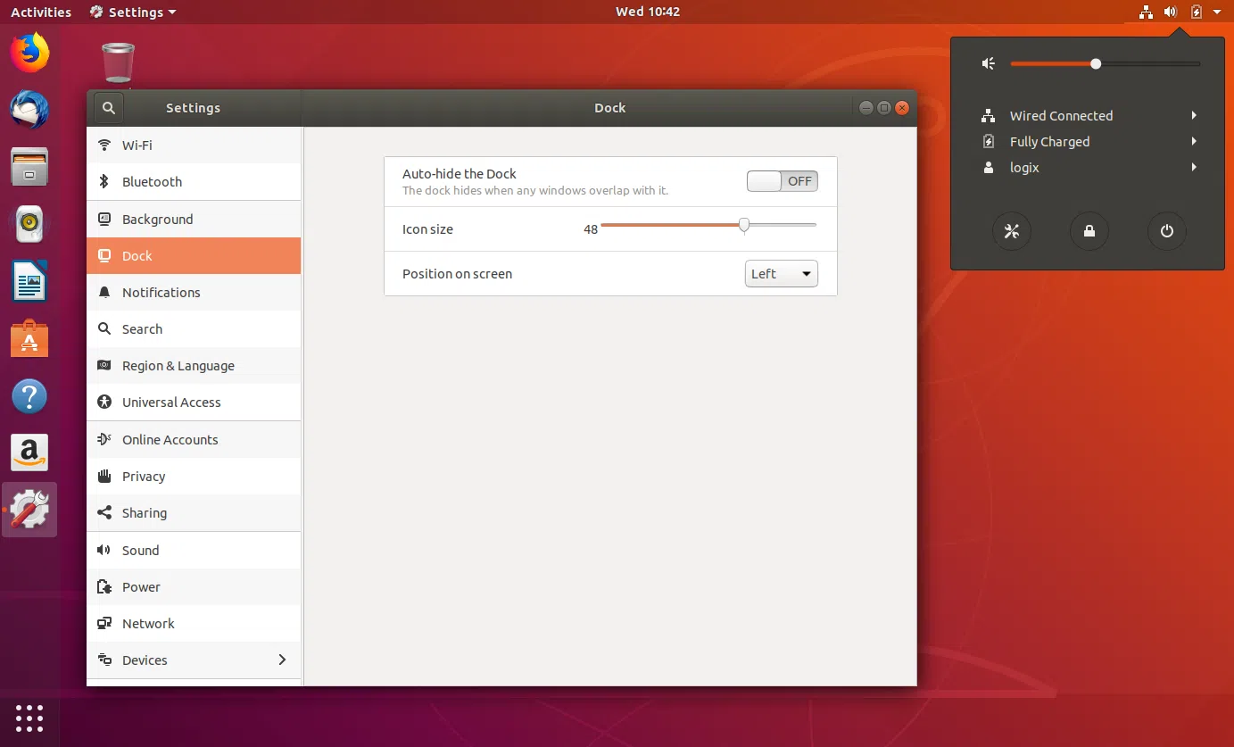 Tela do Ubuntu 18.04