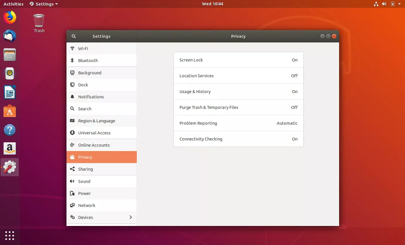 Tela do Ubuntu 18.04