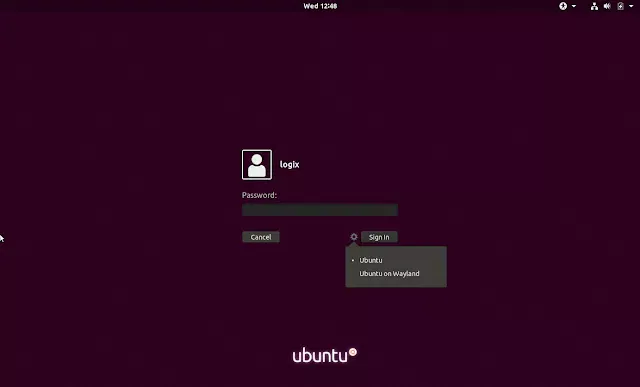 Tela de login do Ubuntu 18.04