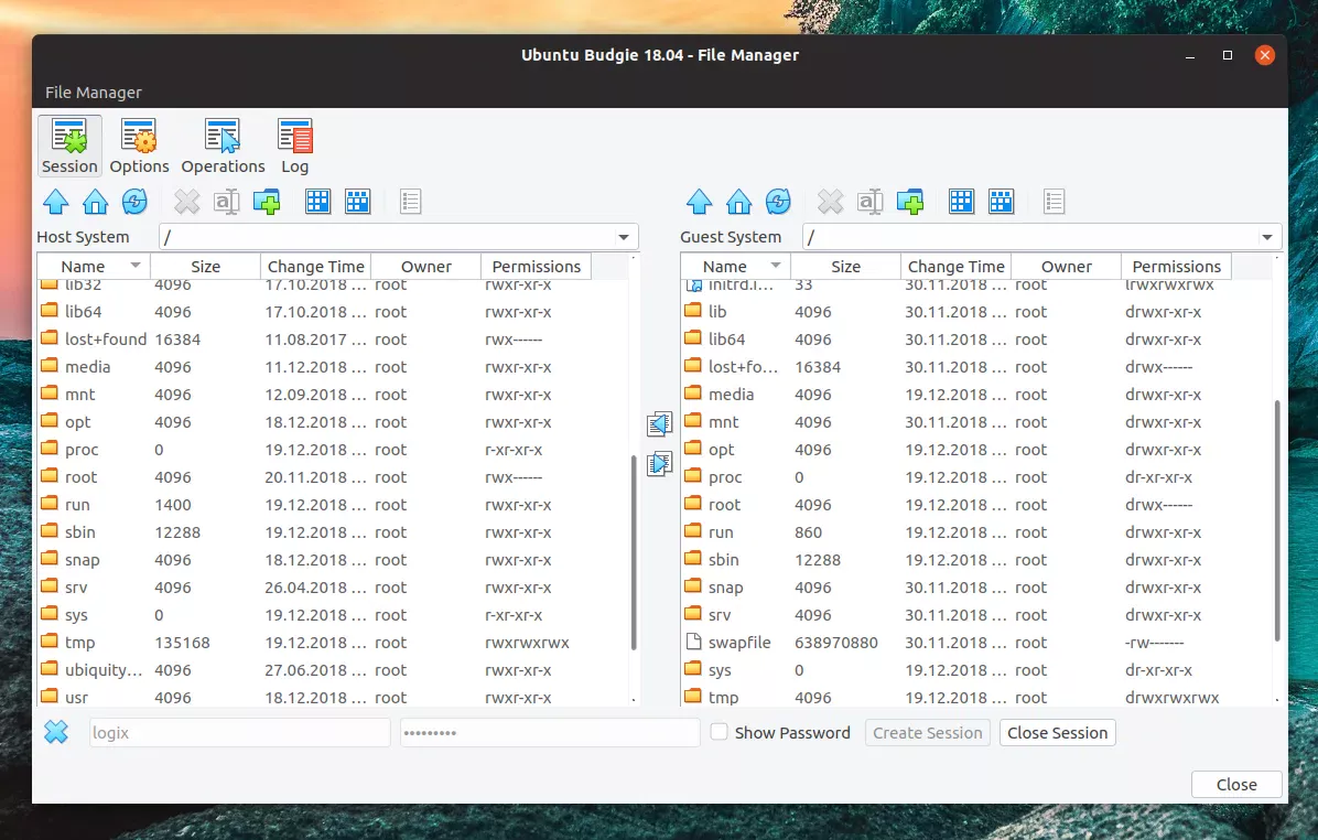 Gerenciador de arquivos VirtualBox