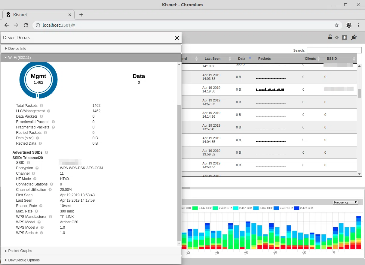 Kismet web ui